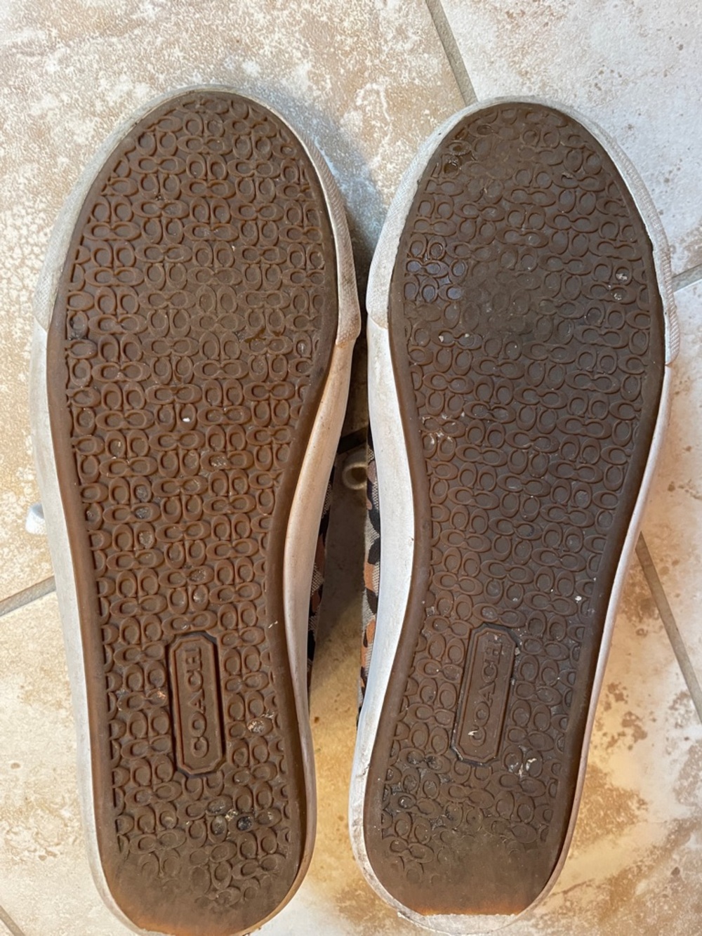 Coach Women’s Canvas Logo Sneakers in Brown and Cream - Picture 4 of 4